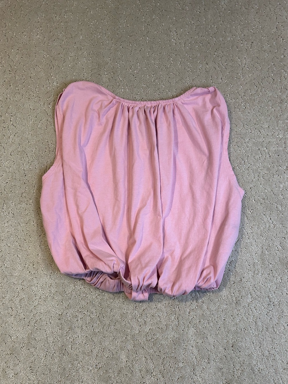 Anthropologie Knit Bubble Hem Tank Top Pink Size S